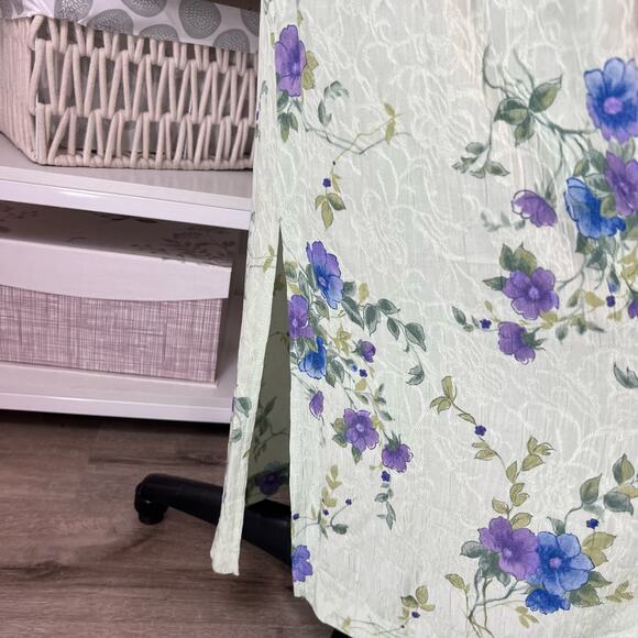 vintage Karin Stevens size 16 floral maxi dress light green. summery #1018 - Picture 8 of 10